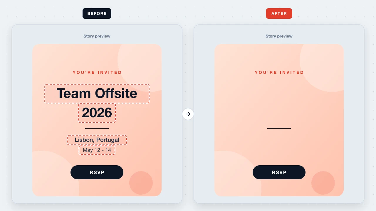 Erase text from screenshot use case: Prepare templates